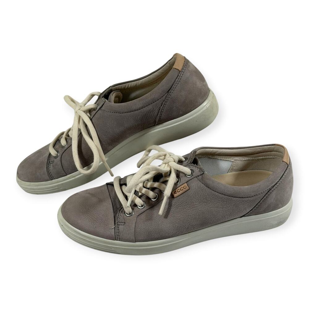 ECCO Soft 7 Leather Sneakers, Gray, Women's 7.5, EU 38